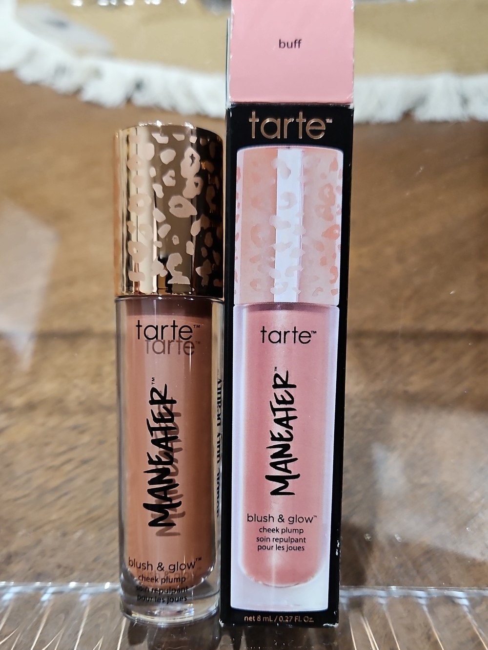 tarte Maneater Blush & Glow Cheek Plump in BUFF - warm nude pink
